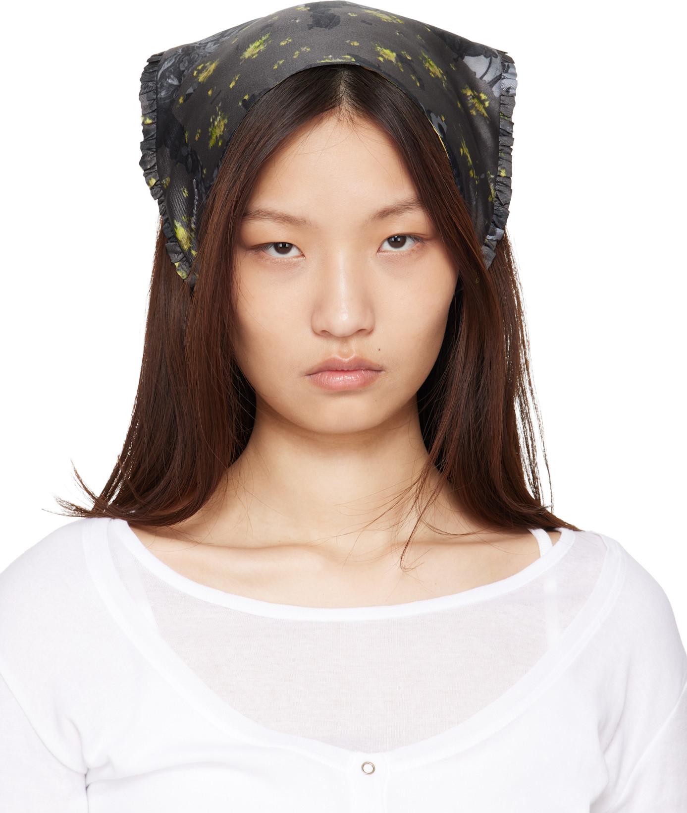 Gray Printed Wrap Scarf by GANNI