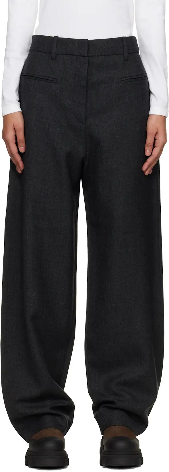 Gray Wool Suiting Trousers by GANNI
