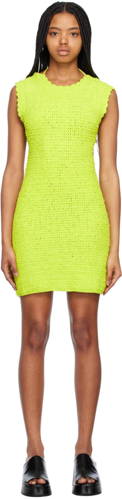 Green Open Back Minidress by GANNI