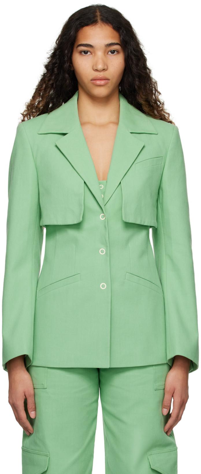 Green Storm Flap Blazer by GANNI