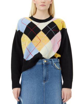Harlequin Wool Blend Sweater by GANNI