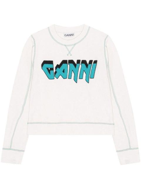 Isoli Rock logo-embroidered T-shirt by GANNI