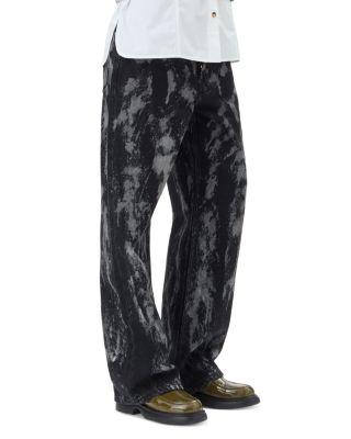 Izey Heavy Wide Leg Jeans in Washed Black by GANNI