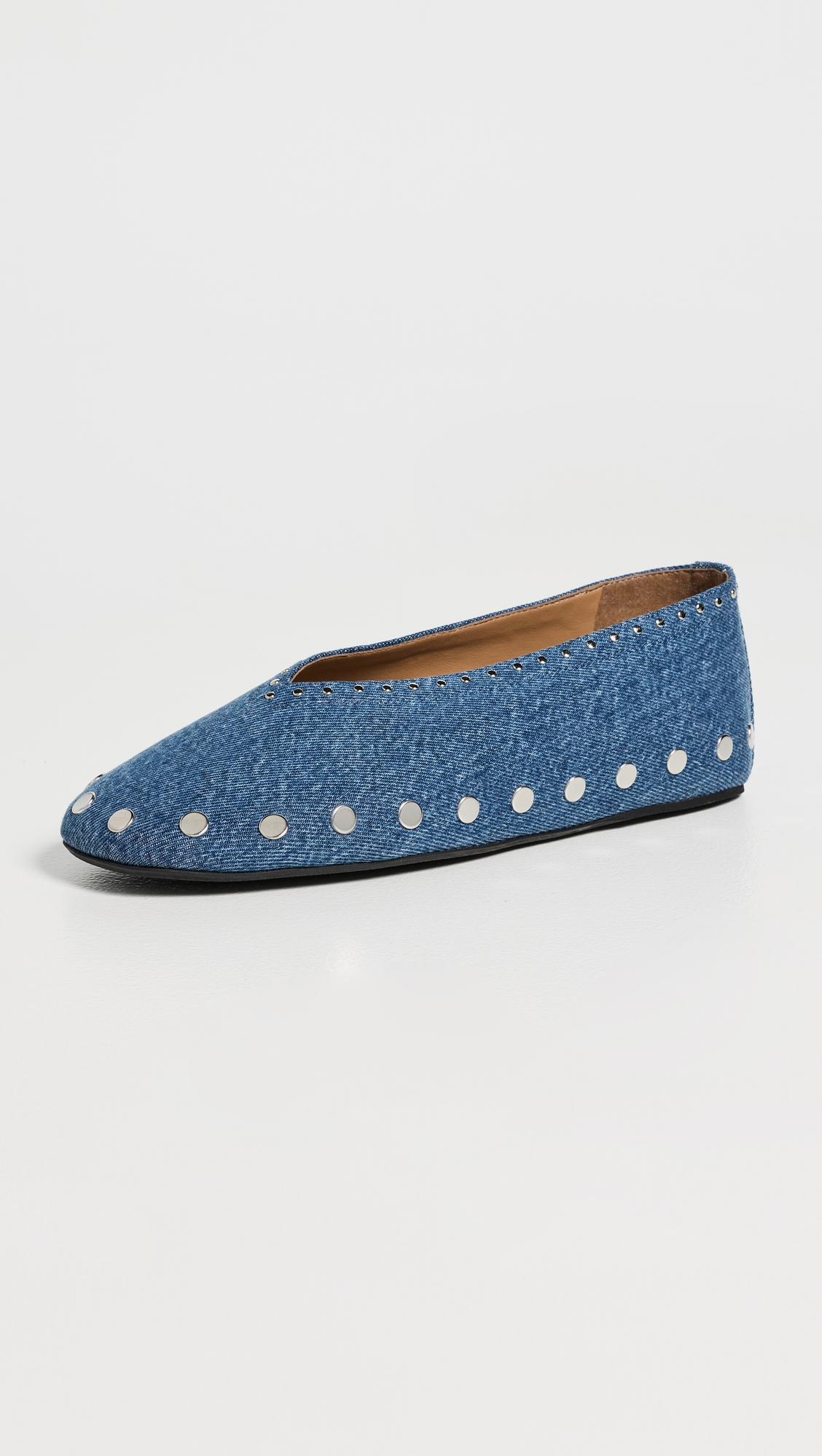 Jenny Ballerina Denim Flats by GANNI