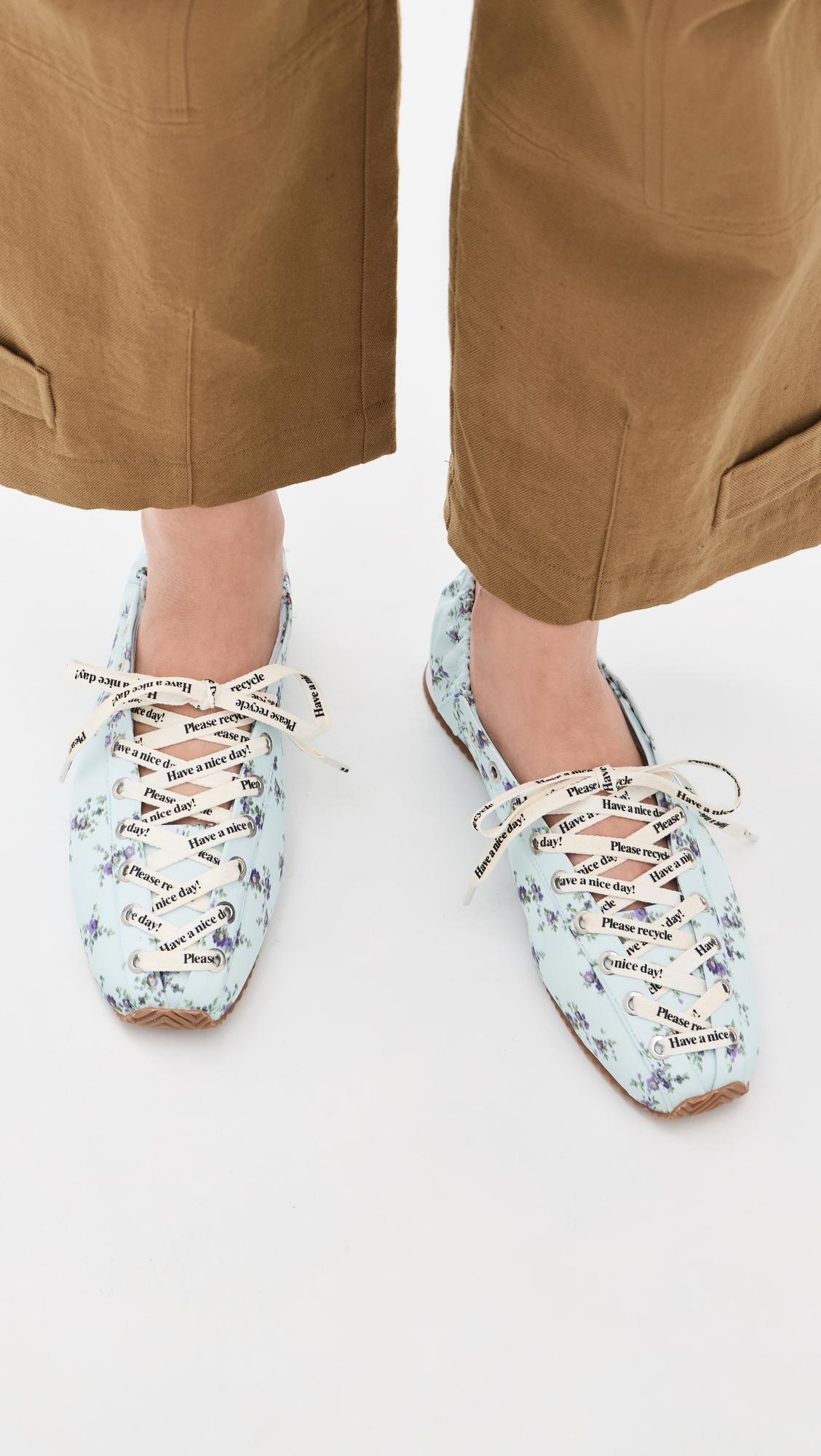 Lace Up Sporty Ballerina Flats by GANNI