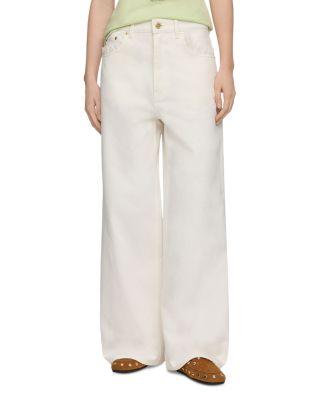 Lari High Rise Wide Leg Jeans in Bright White by GANNI
