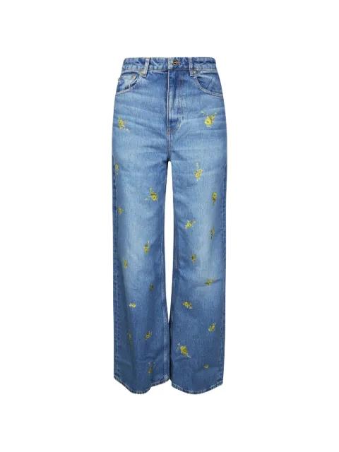 Lari floral-print jeans by GANNI