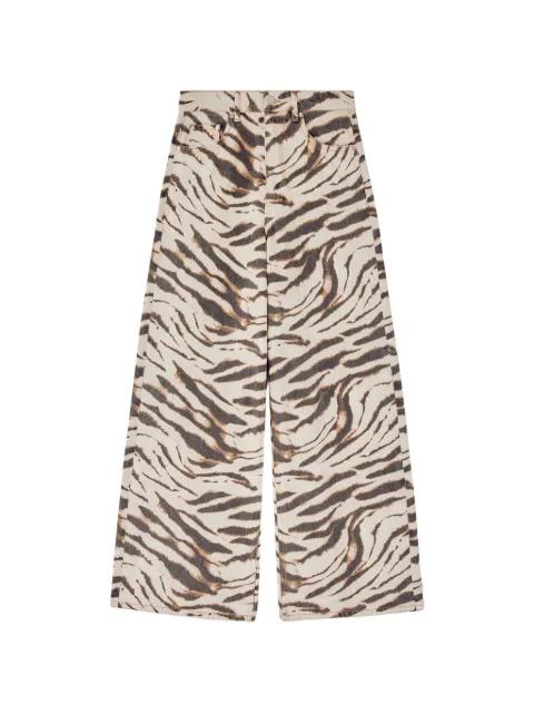 Lari zebra-print jeans by GANNI