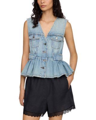 Linen Lace Trim Shorts by GANNI