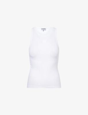 Logo-Embroidered Cotton Tank Top by GANNI