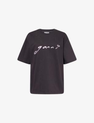 Logo-Embroidered Relaxed-Fit Cotton T-Shirt by GANNI
