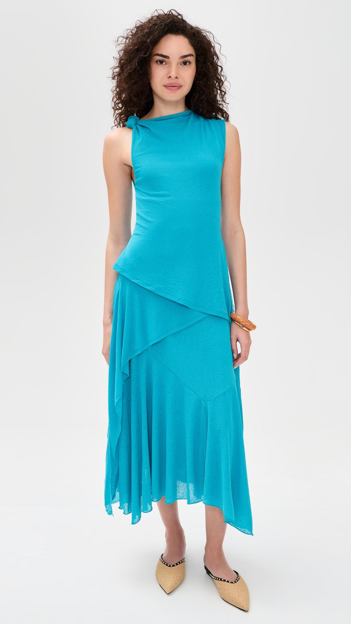 Marl Mesh Draped Knot Dress by GANNI