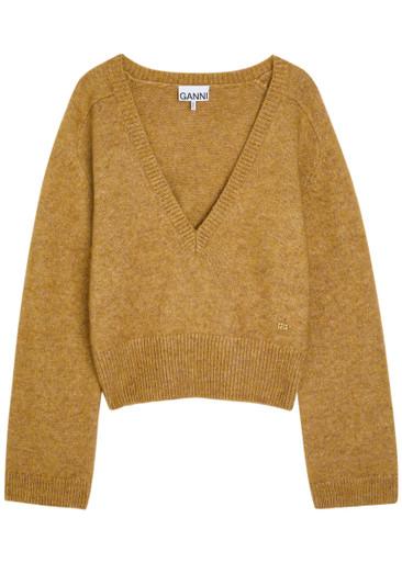 Melange brushed wool-blend jumper by GANNI