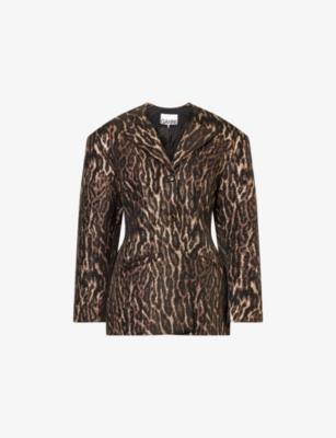Metallic Cloque Jacquard Blazer by GANNI