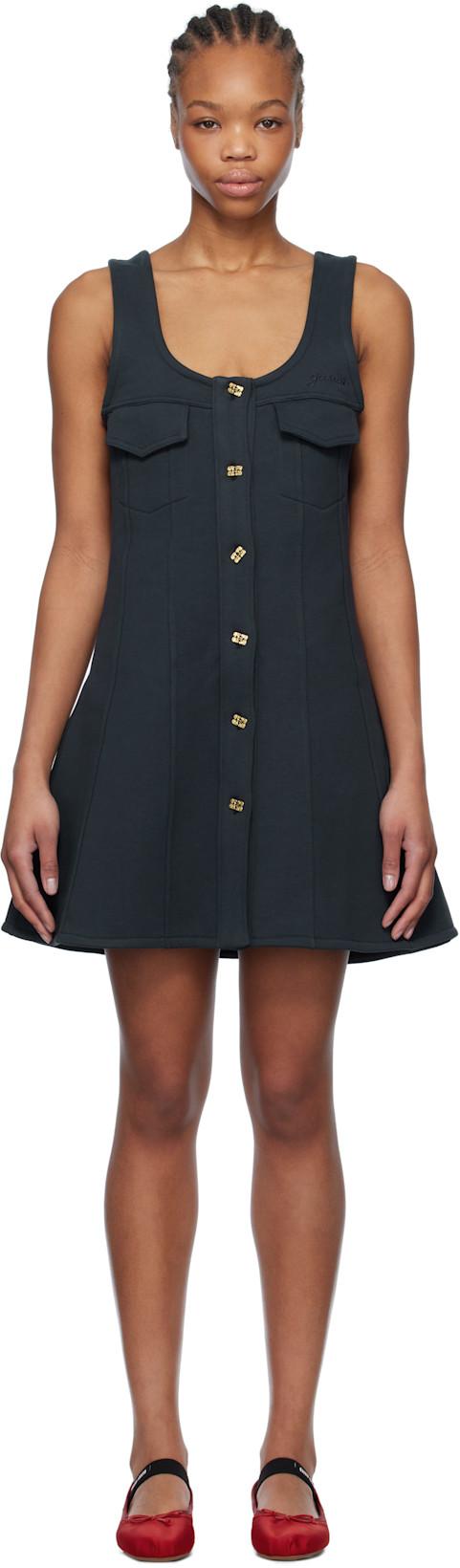 Navy Heavy Fleece Minidress by GANNI