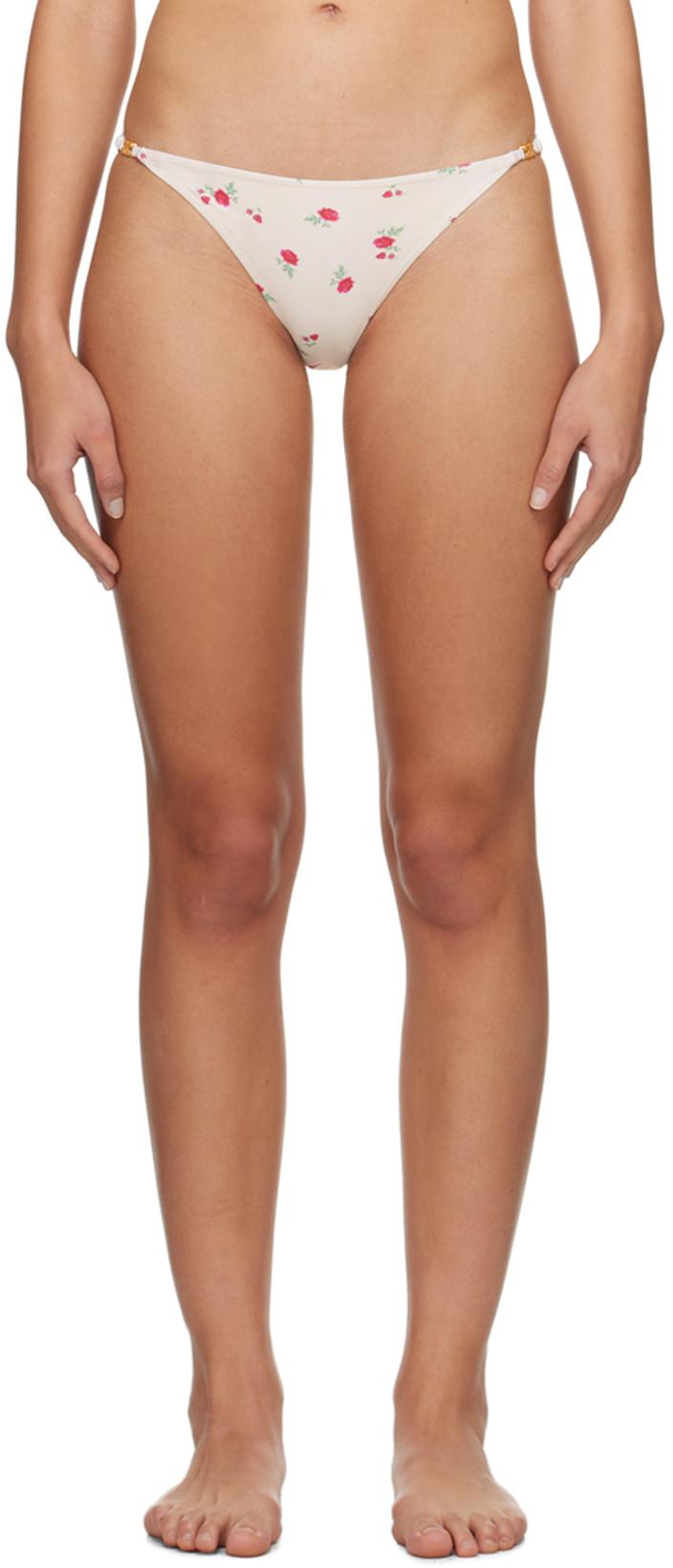 Off-White Floral Bikini Bottom by GANNI