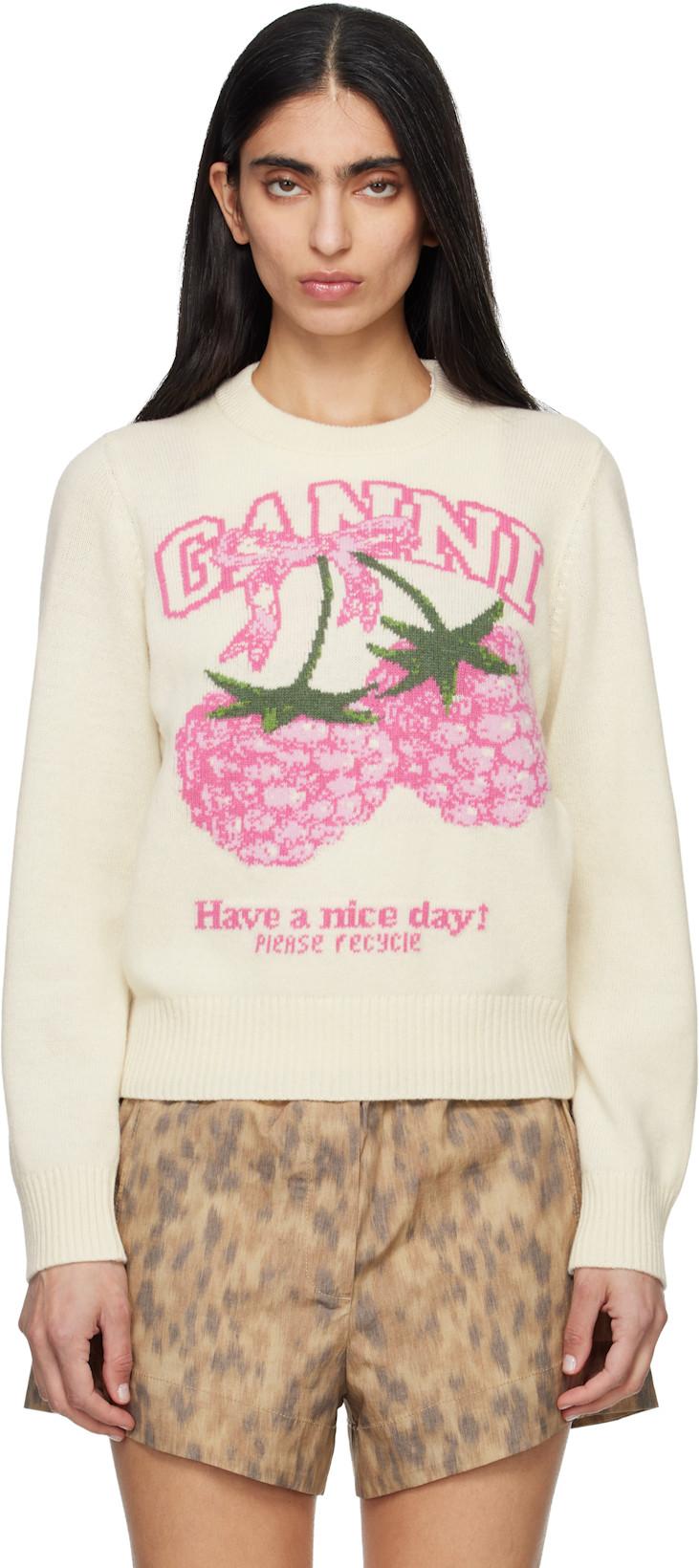 Off-White Graphic Wool Sweater by GANNI