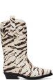 Off-White Mid Shaft Embroidered Western Boots by GANNI Off-White Mid Shaft Embroidered Western Boots by GANNI