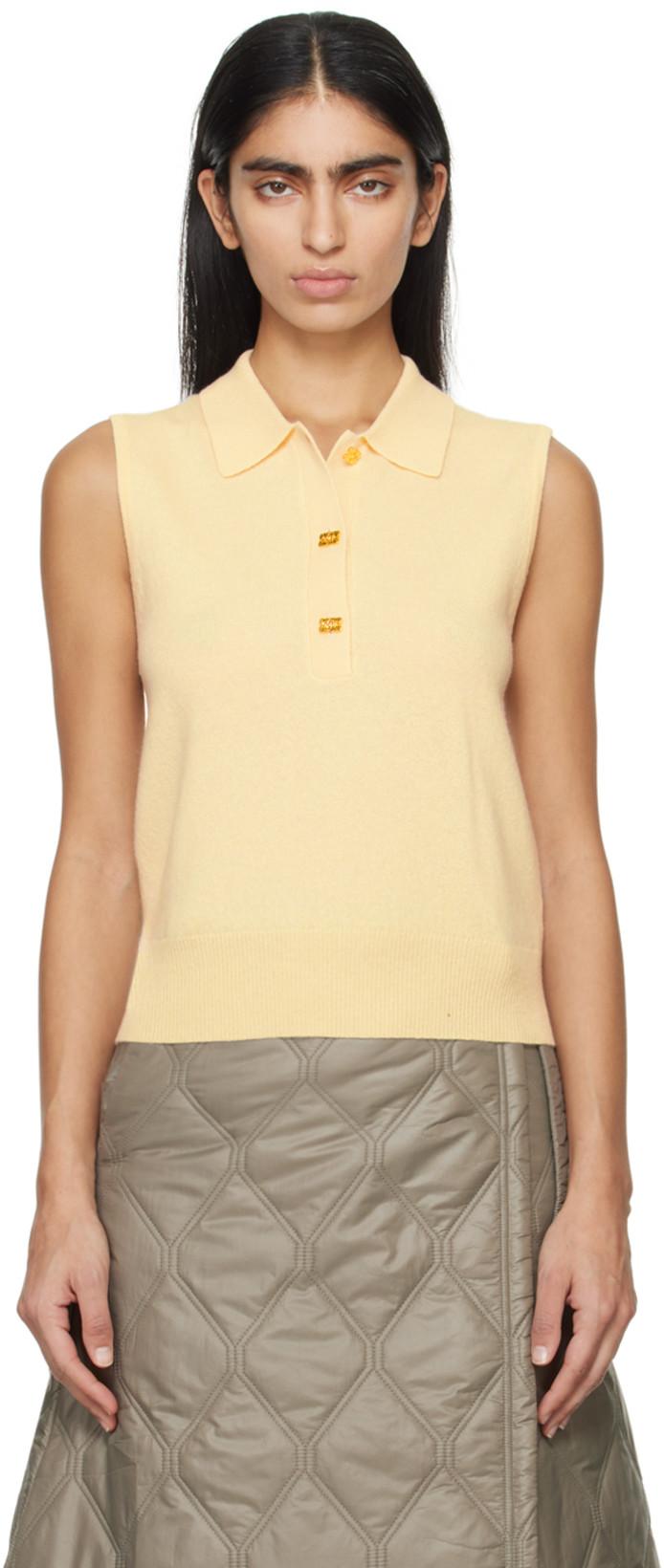 Off-White Spread Collar Polo by GANNI