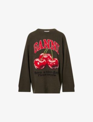 Oversized Logo Wool-Blend Jumper by GANNI