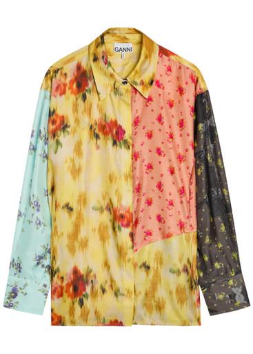 Panelled silk shirt by GANNI