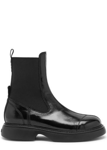 Patent faux leather Chelsea boots by GANNI