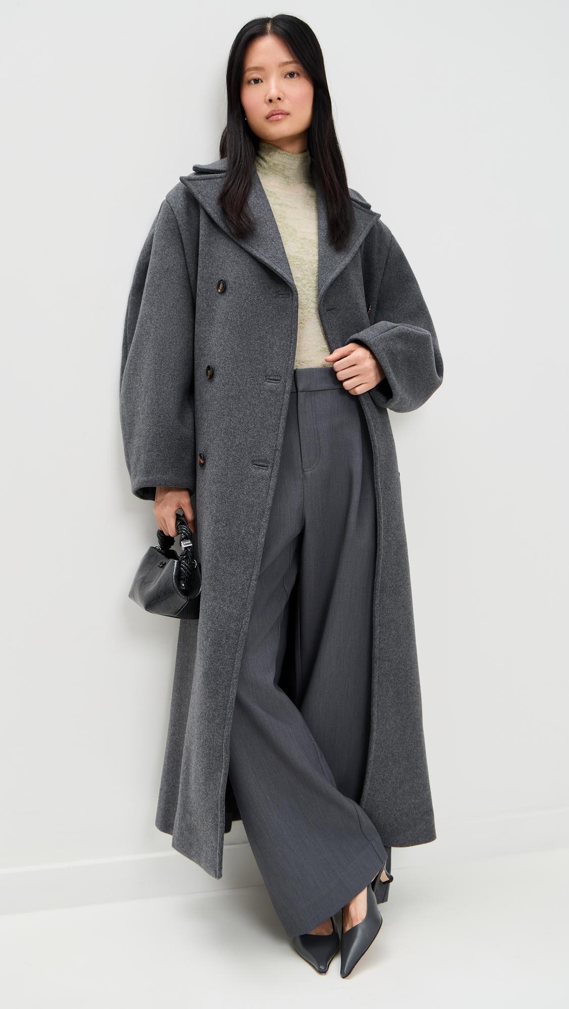Peacoat Wool Trench Coat by GANNI