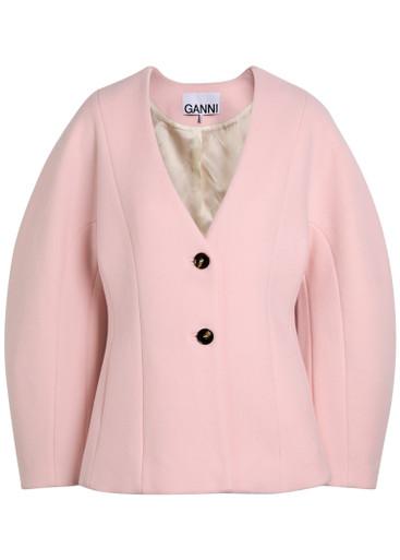 Peacoat wool and cashmere-blend blazer by GANNI