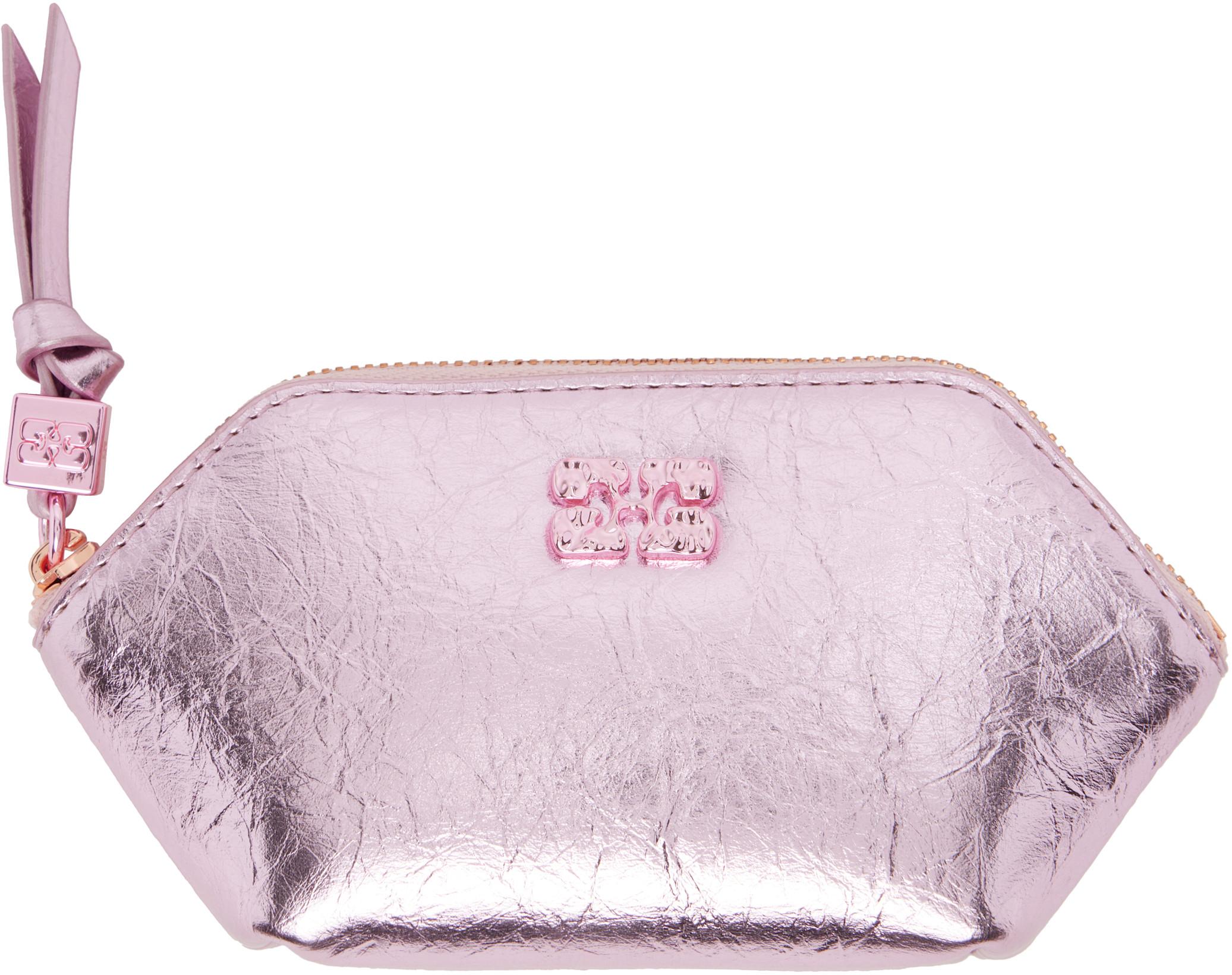 Pink Bou Crushed Coin Pouch by GANNI