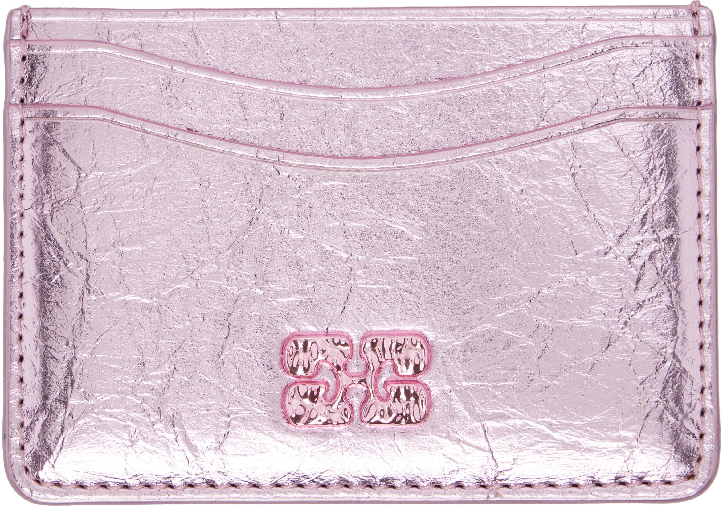 Pink Bou Metallic Card Holder by GANNI