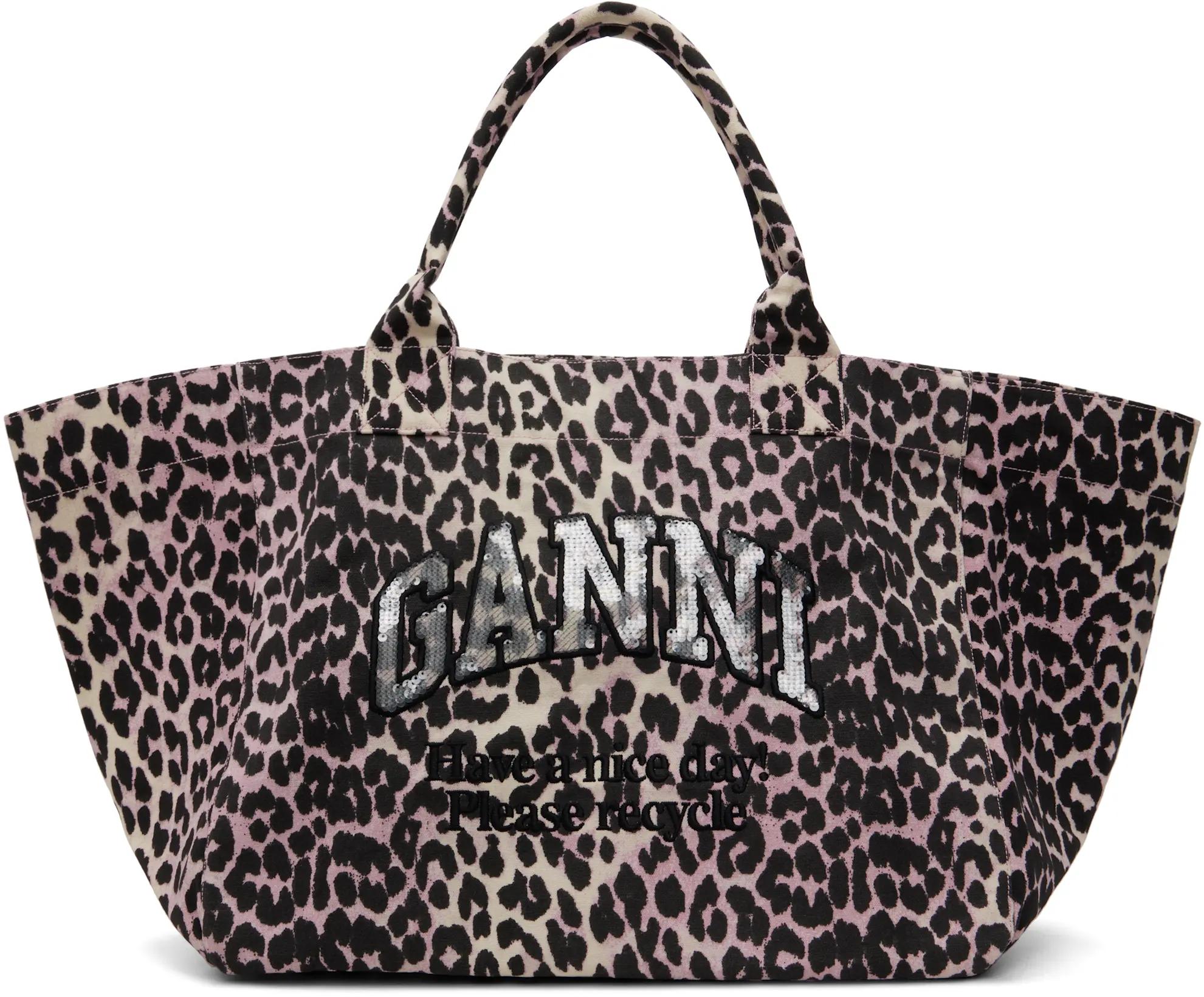 Pink Leopard Sequin XXL Tote by GANNI