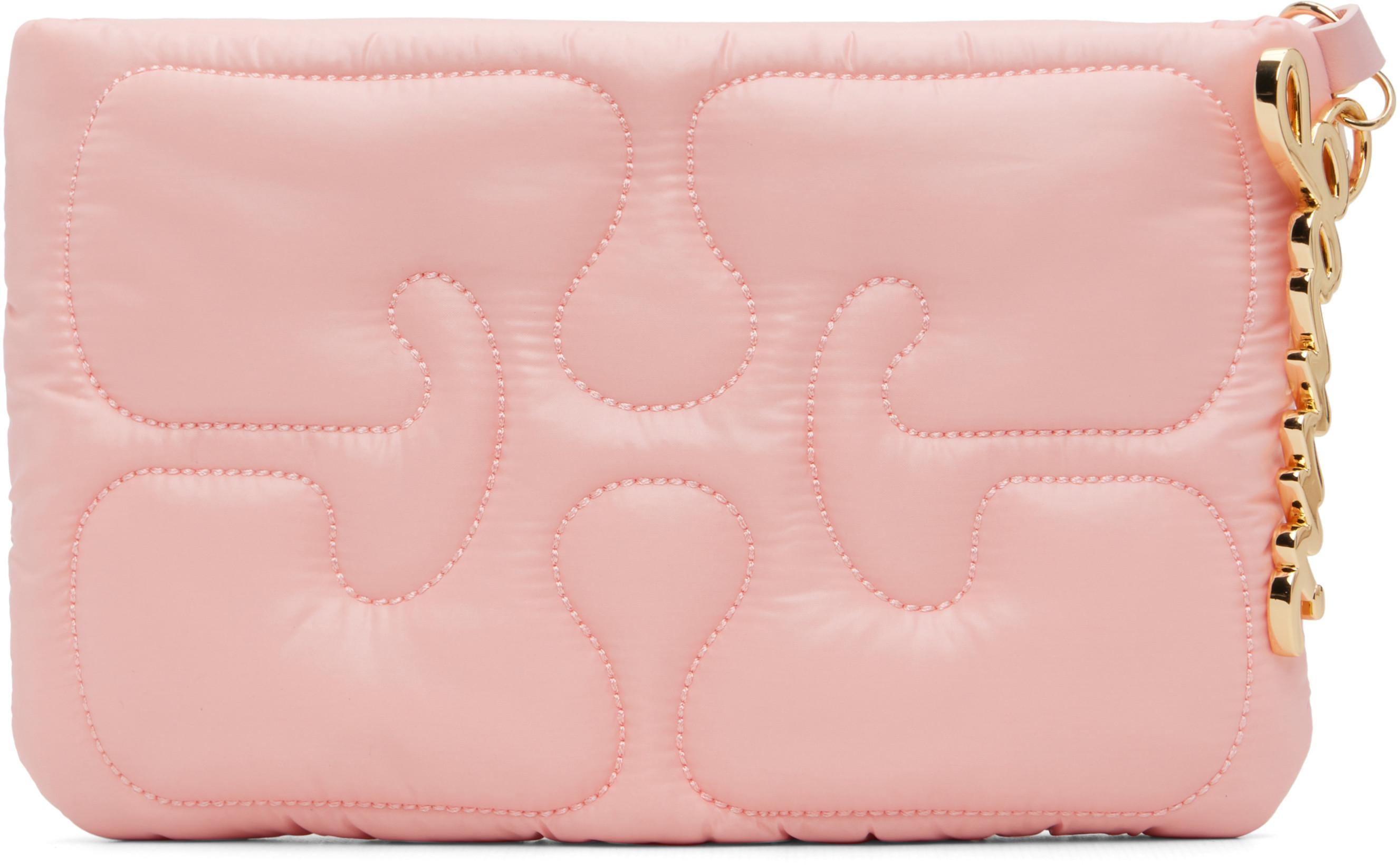 Pink Quilted Re-Tech Pouch by GANNI
