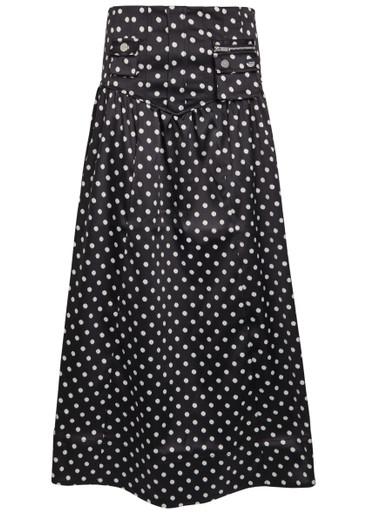 Polka dot satin maxi skirt by GANNI