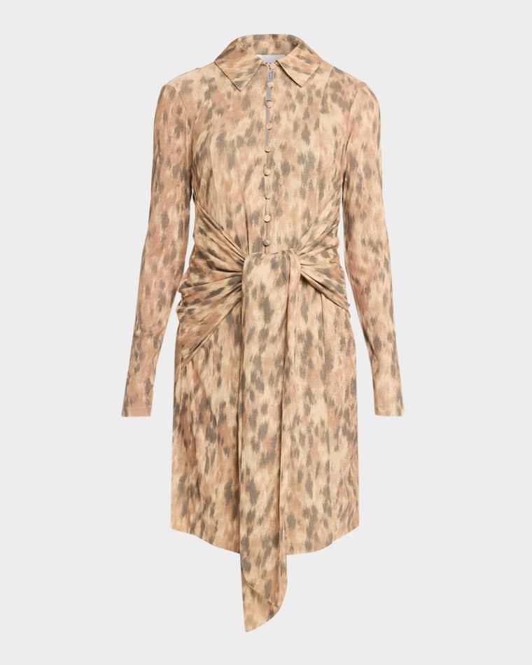 Printed Marl Mesh Shirtdress by GANNI