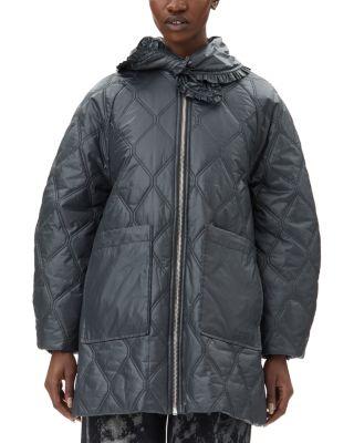 Quilted Tie Neck Coat by GANNI