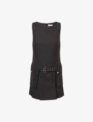 Regular-Fit Pleated Woven Mini Dress by GANNI