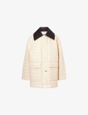 Relaxed-Fit Corduroy-Collar Quilted Jacket by GANNI