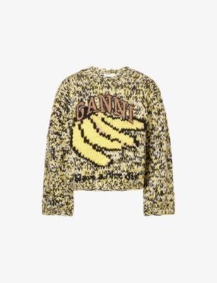 Relaxed-Fit Embroidered-Logo Wool Jumper by GANNI