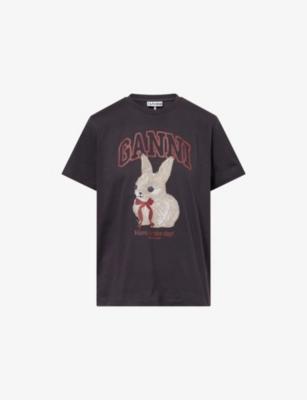 Relaxed-Fit Logo-Print Cotton T-shirt by GANNI