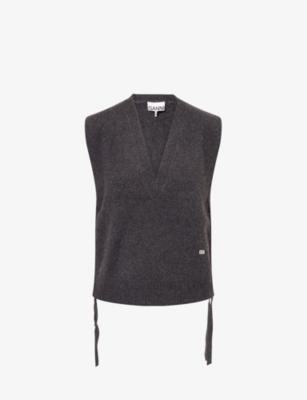 Relaxed-Fit V-Neck Wool Vest by GANNI