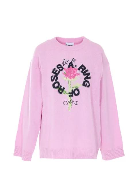 Ring of Roses crew-neck sweater by GANNI