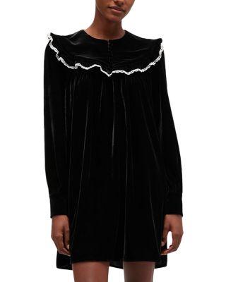 Ruffled Velvet Dress by GANNI