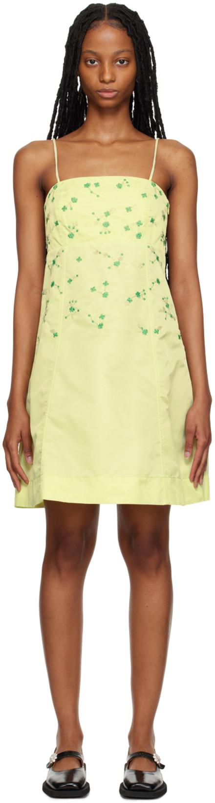 SSENSE Exclusive Green Minidress by GANNI