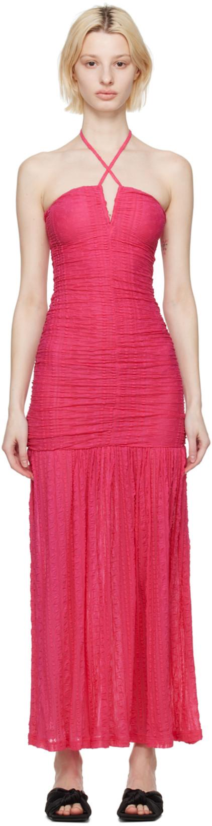 SSENSE Exclusive Pink Maxi Dress by GANNI