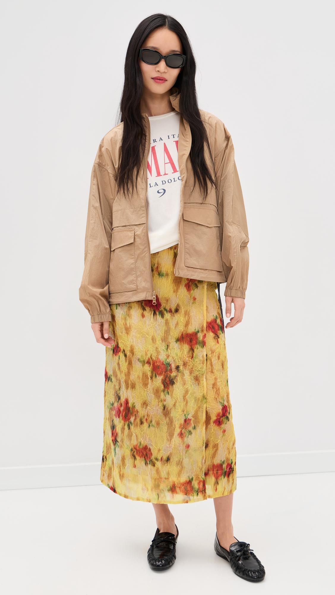 Shibori Fluid Wrap Skirt by GANNI