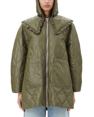 Shiny Quilted Midi Jacket by GANNI