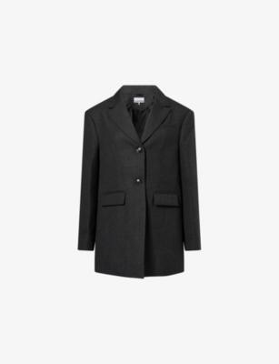 Single-Breasted Wool-Blend Suiting Blazer by GANNI