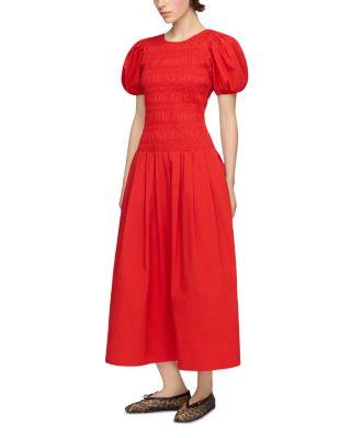 Smocked Cotton Dress by GANNI