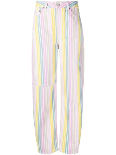 Stary striped tapered jeans by GANNI