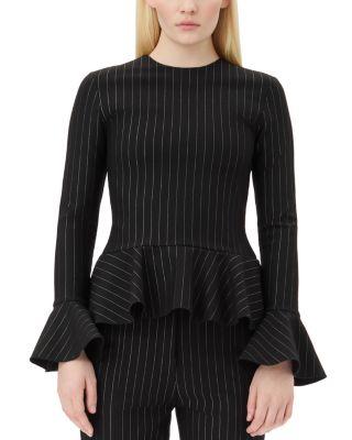 Stripe Peplum Blouse by GANNI
